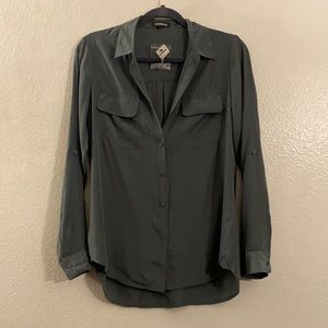 Express Green Button Down (S)